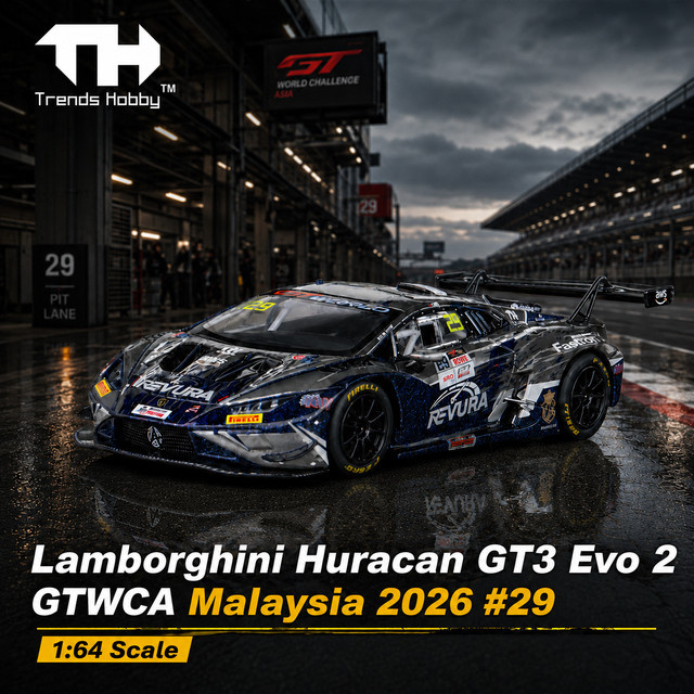 Trends Hobby Lamborghini Huracan GT3 EVO2, Miniaturmodell Spielzeugauto, 1:64 - Bild 1