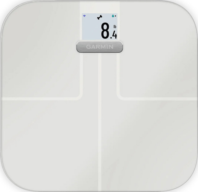 Garmin Index S2 Smart Waage in Weiß mit App-Steuerung und Glasoberfläche - Bild 1