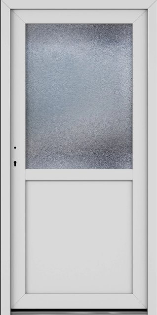 Roro Nebeneingangstür OKE 1155 Kunststoff Weiß mit Glaseinsatz DIN L, Breite: 88 cm, Höhe: 198 cm - Bild 1