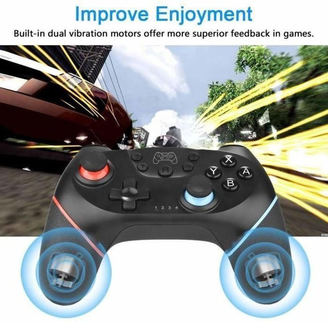 PIMPIMSKY Pro Controller A140 für Nintendo Switch in Schwarz mit Bluetooth und Vibration - Bild 1