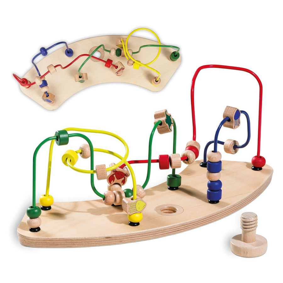 Hauck Play Tray Spiel Moving Motorikschleife Meerestiere, Holz, ab 1 Jahr - Bild 1