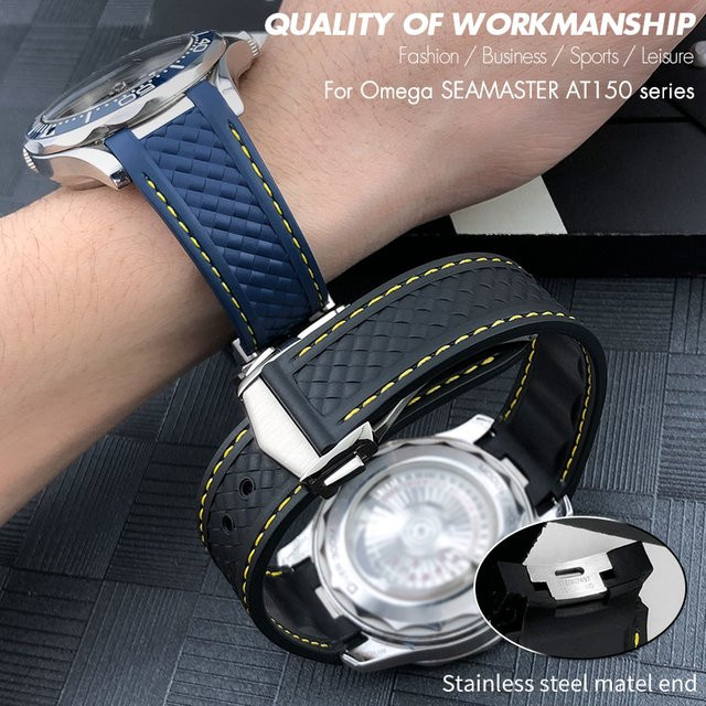 Uhrenarmband Edelstahl, Kautschuk, Silber, Unisex - Bild 1