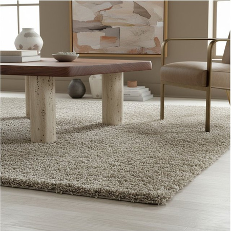 Hochflor Teppich SPREE von Kadima Design in Beige/Sand, B/T: 200 x 290 cm