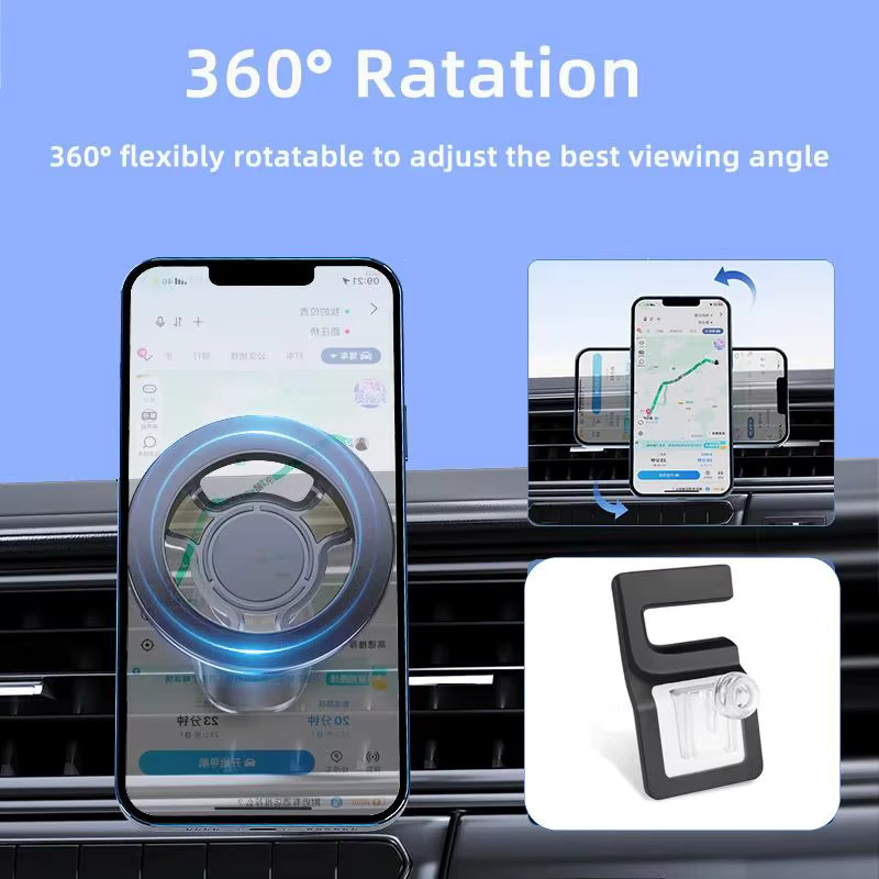 TEEQ Magnetische Autotelefonhalterung mit 360 Grad Rotation und kabellosem MagSafe Ladegerät für Tesla Model S 2014–2021 und Model X 2016–2021, Schwarz - Bild 4