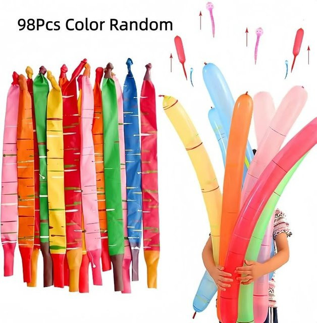 98 Stück Raketenballons aus Latex in gemischten Farben für Party und Hochzeit als Flugspielzeug für Outdoor-Aktivitäten - Bild 1