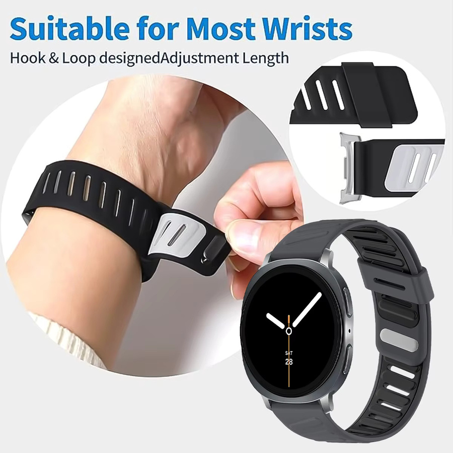 CAOWTAN Uhrenarmband Silikon, Schwarz, Unisex - Bild 3