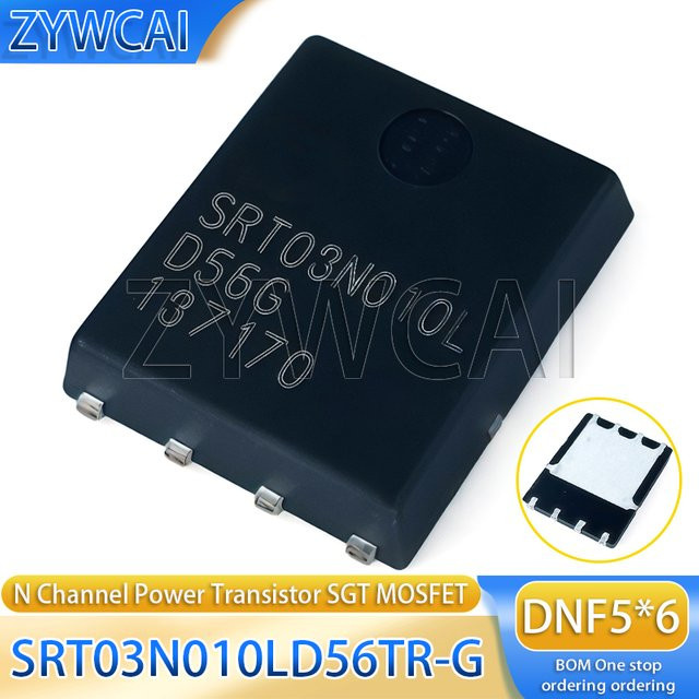 5er Set ZYWCAI Feldeffekt-MOS-Transistor SRT03N010LD56TR, N-Kanal, 30V, 223A, Schwarz - Bild 1