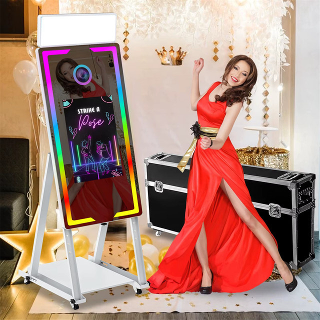 BMAD Spiegel-Magic-Fotobox mit Touchscreen für Hochzeiten und Events, Schwarz - Bild 1