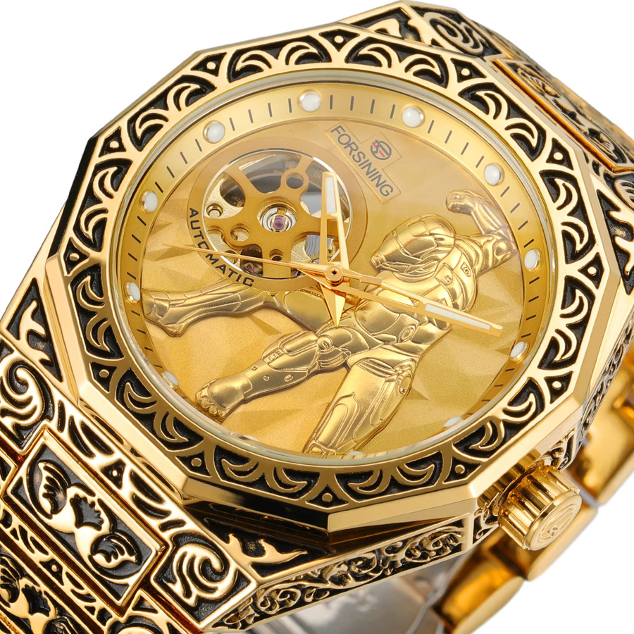 Forsining Armbanduhr Automatik, Gold, Edelstahl, Herren - Bild 2