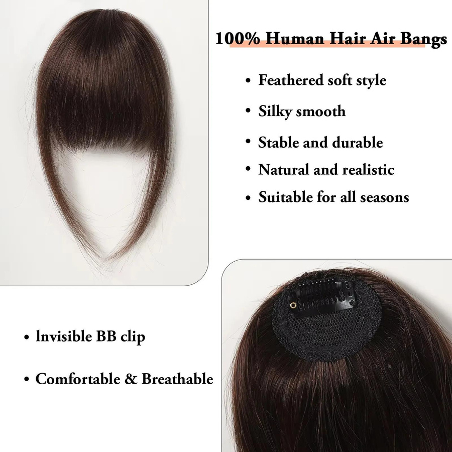 WIKHOSTAR Echthaar Pony Naturbraun Haarclip, Damen - Bild 5