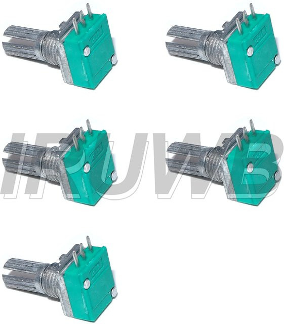 5er Set RK097N 3-Pin Potentiometer für Audio-Verstärker, verschiedene Widerstandswerte B100K bis B500K - Bild 1
