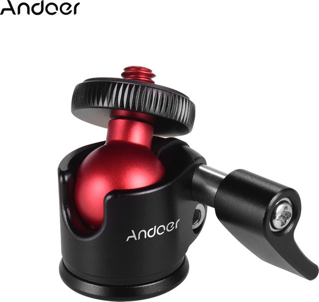 Andoer Mini Stativ Kugelkopf aus Aluminiumlegierung mit 1/4 Zoll Schraube für DSLR-Kameras - Bild 1