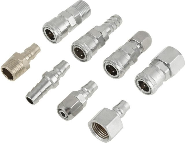 Neoglint 8er Set Pneumatische Luftkompressor Schnellwechsler Steckdose und Stecker in Silber - Bild 1