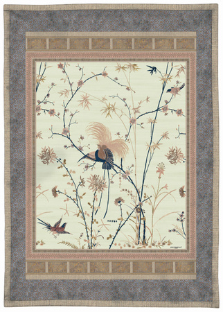 Bassetti Plaid FONG Ornament in Creme/Beige, B/T: 135 x 190 cm