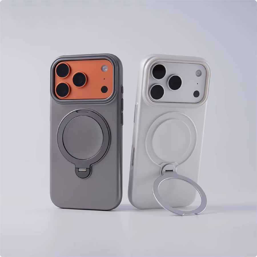 YX MagSafe kompatible iPhone Hülle aus hartem PC mit drehbarem Magnetring in Blau oder Weiß für iPhone 17 Pro Max, 16, 15, 14, 13 - Bild 1