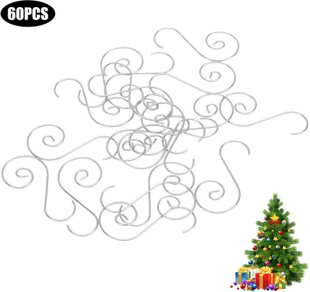 60 Stück GoolRC Mini Mehrzweck Metall S-Haken für Weihnachtsbaumdekoration in Gold und Silber - Bild 1