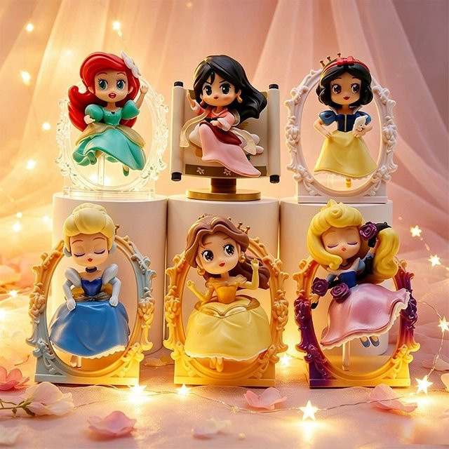 Disney Prinzessinnen Schneewittchen Rapunzel Ariel Belle Actionfiguren, 6-teiliges Set - Bild 1