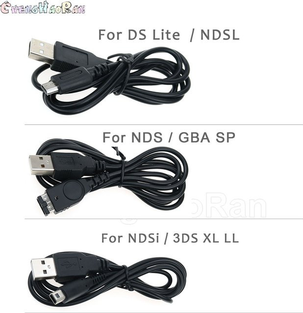 ChengHaoRan USB-Datenkabel Ladekabel für NDS Lite, NDSi, 3DS, New 3DS XL und GBA SP in Schwarz - Bild 1