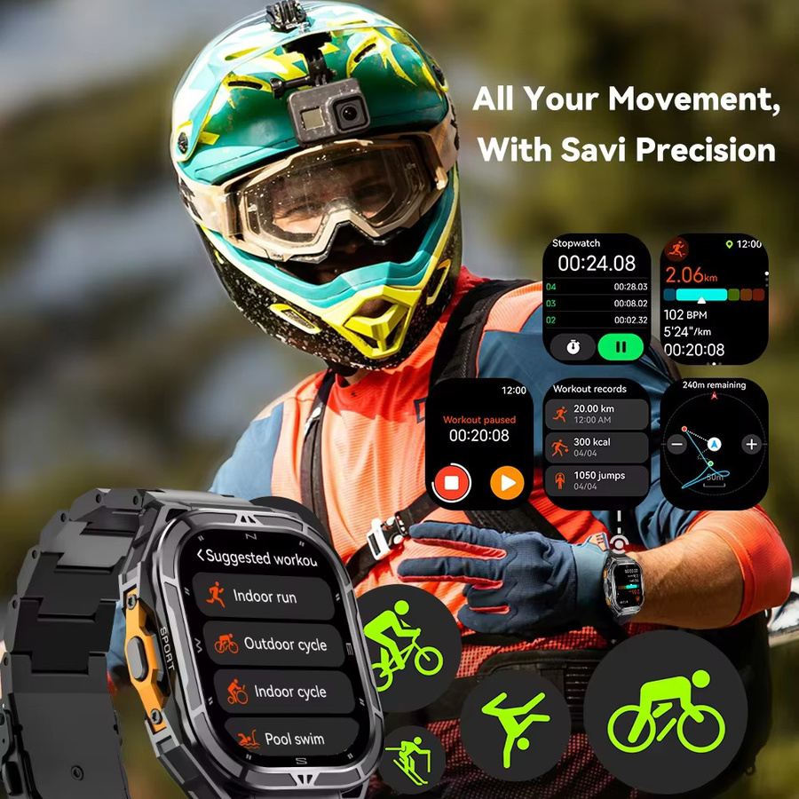 Cubot GT3 Smartwatch mit 1,96-Zoll AMOLED-Display, 5ATM wasserdicht, Fitness-Tracker mit GPS, Herzfrequenzmessung und SpO2-Monitor, 480 mAh Akku - Bild 4