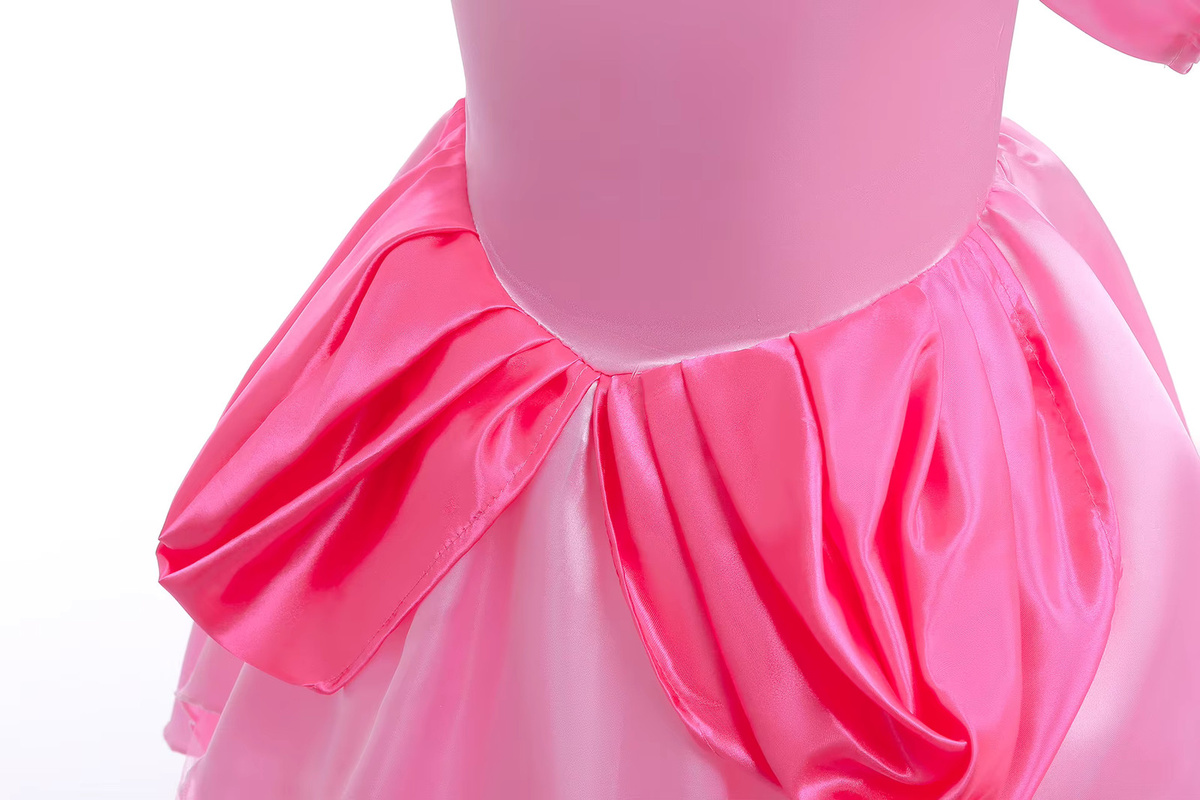 MESOQ Super Mario Peach Kostüm Outfit, Prinzessin, Rosa / Pink - Bild 2