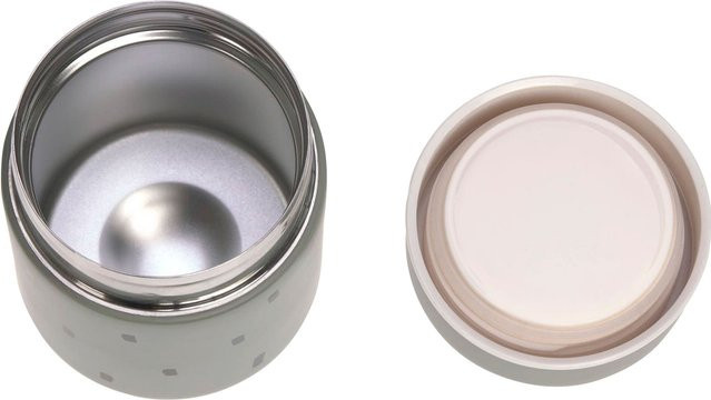 Lässig Thermobehälter Happy Prints grün weiß, 315 ml, aus Edelstahl und Polypropylen, auslaufsicher - Bild 1