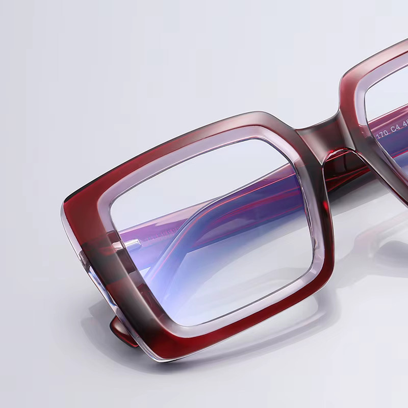 BLMUSA Lesebrille, quadratisch, Vollrand, Kunststoff, rot, Damen - Bild 3