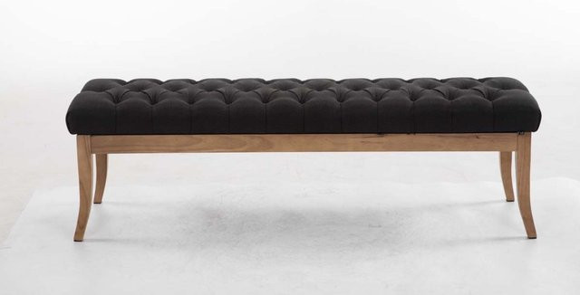 TPFLiving Sitzbank Romeo Chesterfield in Dunkelgrau mit Stoffbezug, Breite: 150 cm - Bild 1