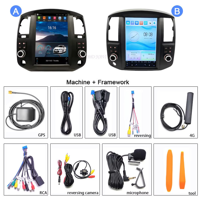Roadonline Android 15 Auto-Multimedia-Videoplayer mit 12,8-Zoll-Touchscreen für Nissan Pathfinder und Nissan Navara 2008-2012, Stereo mit GPS und CarPlay, Schwarz - Bild 2