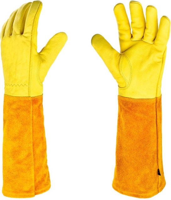 Rosetender Gartenhandschuhe mit Unterarmschutz für Damen und Herren in XL aus Leder und Kunstleder - Bild 1