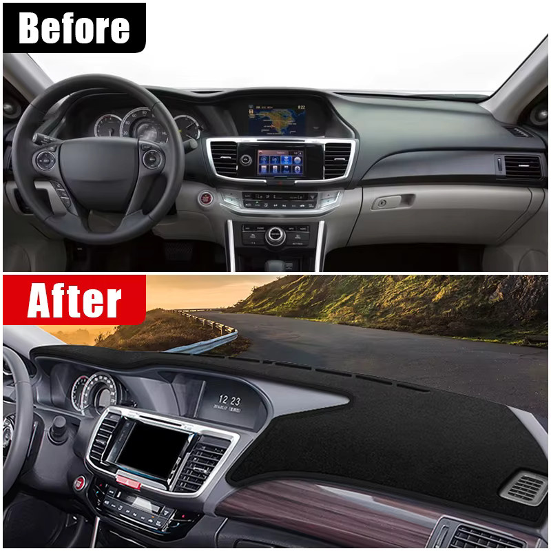 YaLumei Dashboard Sonnenschutz Abdeckung für Honda Accord 9 (2013-2017), rutschfestes Zubehör, Schwarz - Bild 5