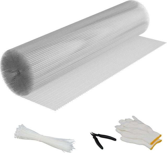 Relaxdays Volierendraht aus verzinktem Stahl in Silber, Maschenweite: 6,3 x 6,3 mm, Breite: 100 cm, Länge: 10 m - Bild 1