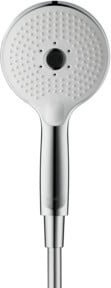 Duravit Handbrause 3jet Click 120 in Chrom und Weiß mit Regen- und Massagefunktion sowie Anti-Limescale-Beschichtung - Bild 1