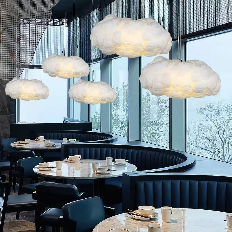 VIGOUS LED Wolken-Pendelleuchte im Nordic Design, Weiß, Warmweißes Licht für Wohnzimmer, Schlafzimmer und Kinderzimmer - Bild 3