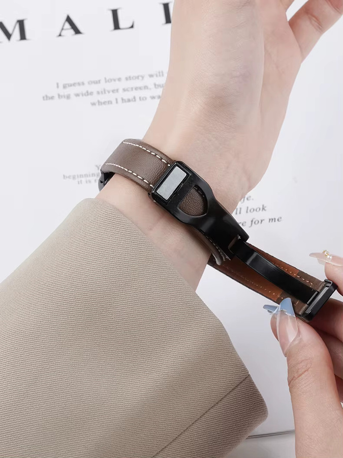 Huawei Uhrenarmband Leder, braun, Unisex, NFC - Bild 5
