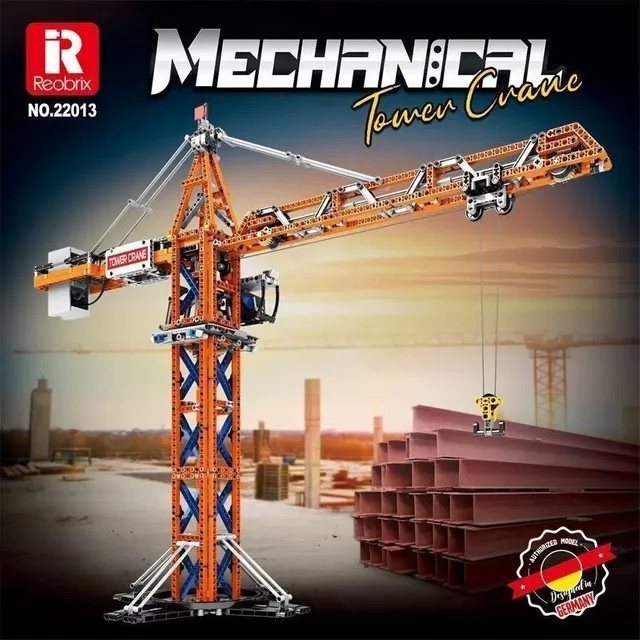 Reobrix Ingenieurserie Turmkran, ferngesteuertes DIY-Baustein-Modell - Bild 1