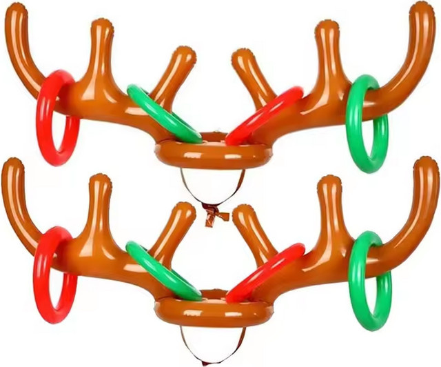 hairun Aufblasbare Rentier Geweih Hut Ring Spiel, Spielzeug, 1-teiliges Set - Bild 1