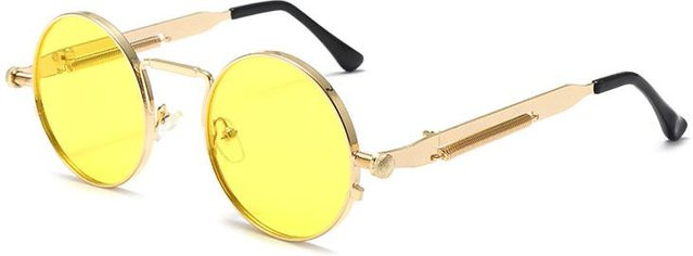 Sonnenbrille Runde, Metall, goldgelb, Unisex - Bild 1