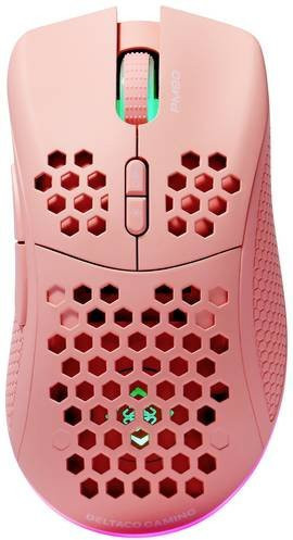 DELTACO GAMING PM80 Funk-Gaming-Maus in Pink mit 4800 DPI, 7 Tasten, Beleuchtung und USB-C sowie Bluetooth-Verbindung - Bild 1