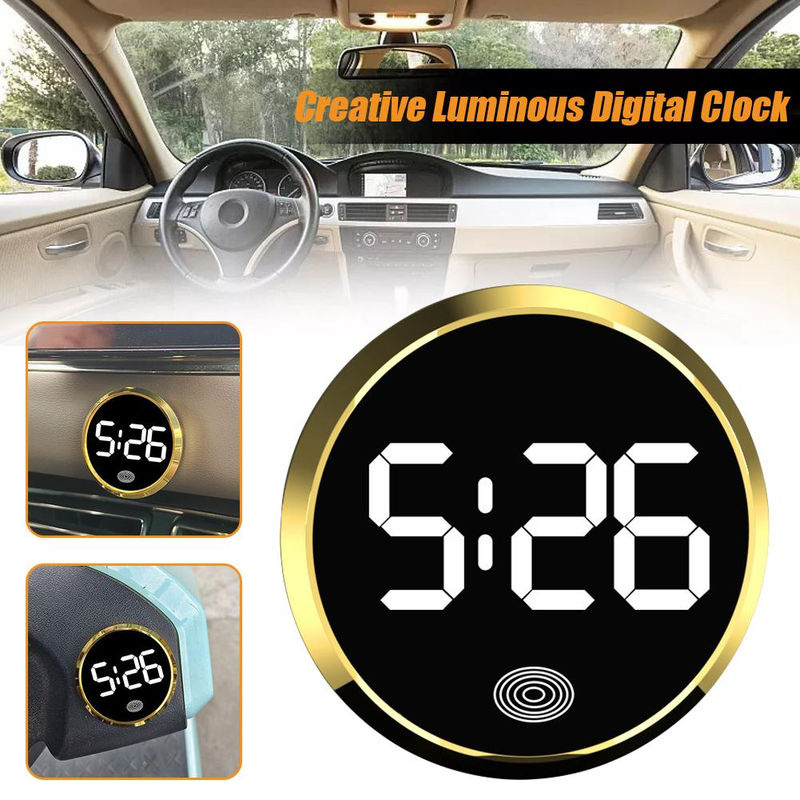 YJMP Auto Parts LED Mini Digitaluhr für Auto und Motorrad, wasserdichte elektronische Quarzuhr, 45mm, Schwarz, Silber, Gold - Bild 7