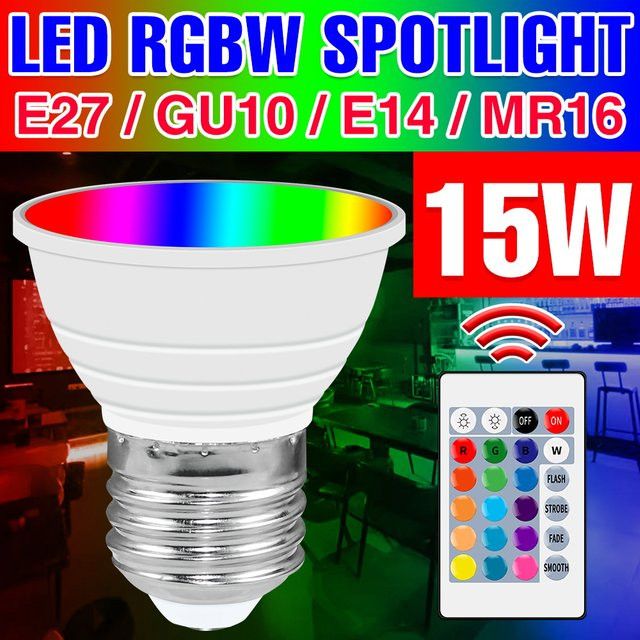 CanLing RGBW LED Glühbirne 15W mit IR-Fernbedienung, dimmbar, Milky White - Bild 1