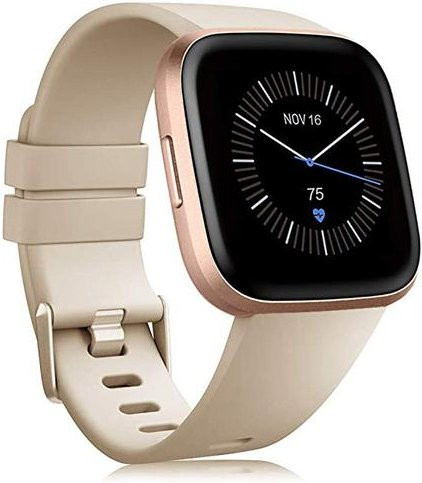 CB Watch Strap House Sport-Silikonarmband für Fitbit Versa, Versa 2 und Versa Lite in Beige, Größe L - Bild 1