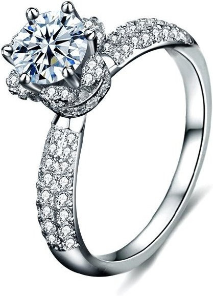 Ring 925 Silber, Moissanit, Damen - Bild 1