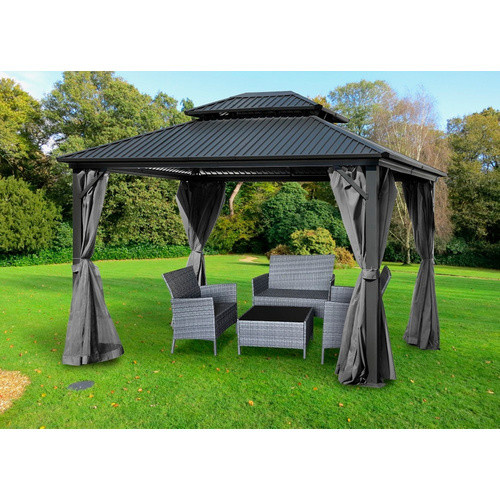 Jet-Line Gartenpavillon Bagdad aus Aluminium mit Hardtop aus Metall in Anthrazit, B/T/H: 365 x 291 x 365 cm - Bild 3