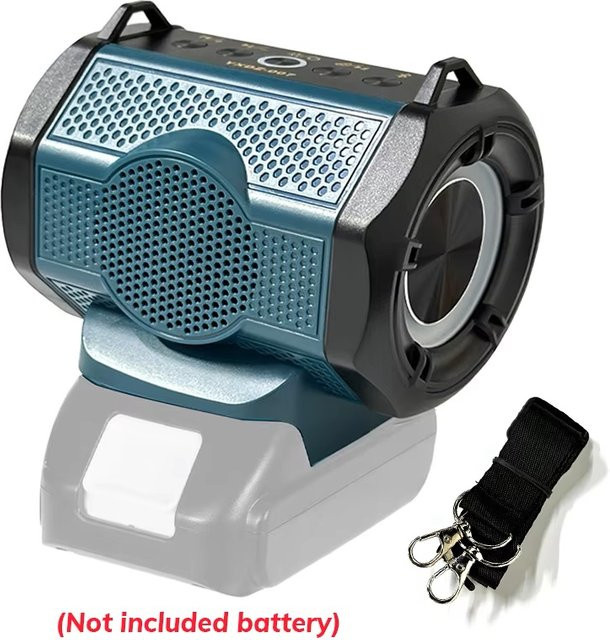 Tragbarer Bluetooth-Lautsprecher mit Subwoofer, FM-Radio und LED-Lampe in Blau von AyeBeau - Bild 1