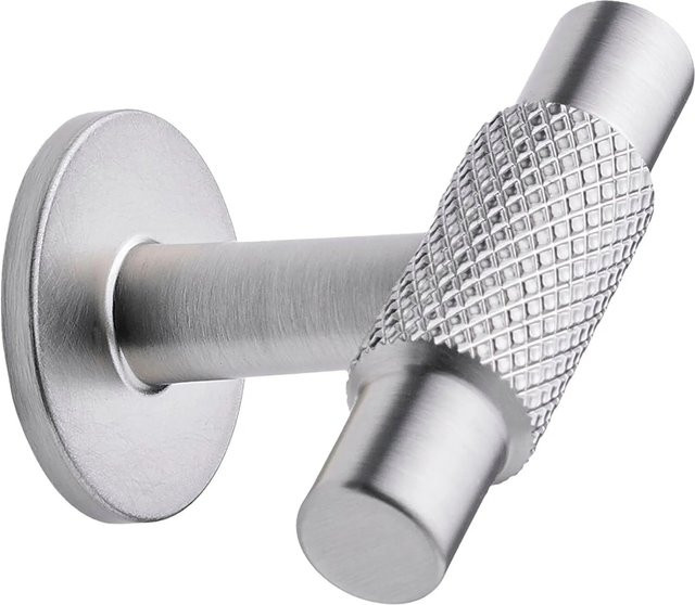 Furnipart Möbelknopf Manor in Silber mit Edelstahl-Effekt, Durchmesser: 14 mm, Tiefe: 39 mm - Bild 1