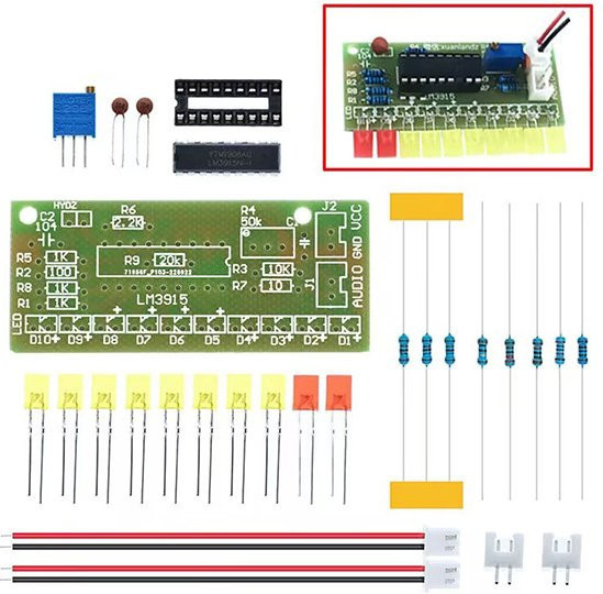 LM3915 DIY Sound Audio Spektrum Analysator Level Anzeige Kit für 10 LEDs mit 9 V-12 V Betriebsspannung - Bild 1