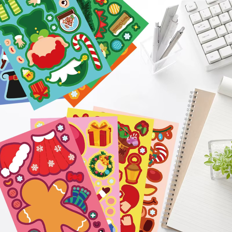 8 Stück niedliche Cartoon-Weihnachtsdekoration Graffiti-Aufkleber in Mehrfarben von BulingBulingStickers Store - Bild 4