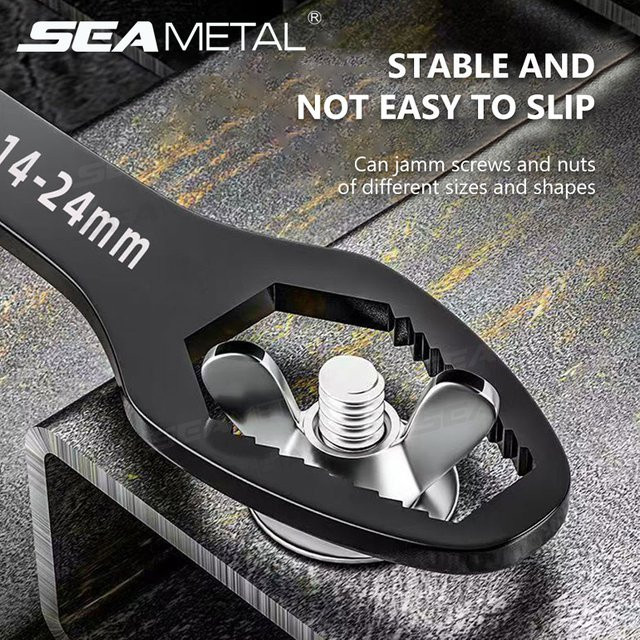 SEAMETAL Universal-Torx-Schraubenschlüssel als verstellbarer Doppelkopf-Mehrzweck-Schraubenschlüssel für Reparaturen, 3–17 mm und 8–24 mm - Bild 1