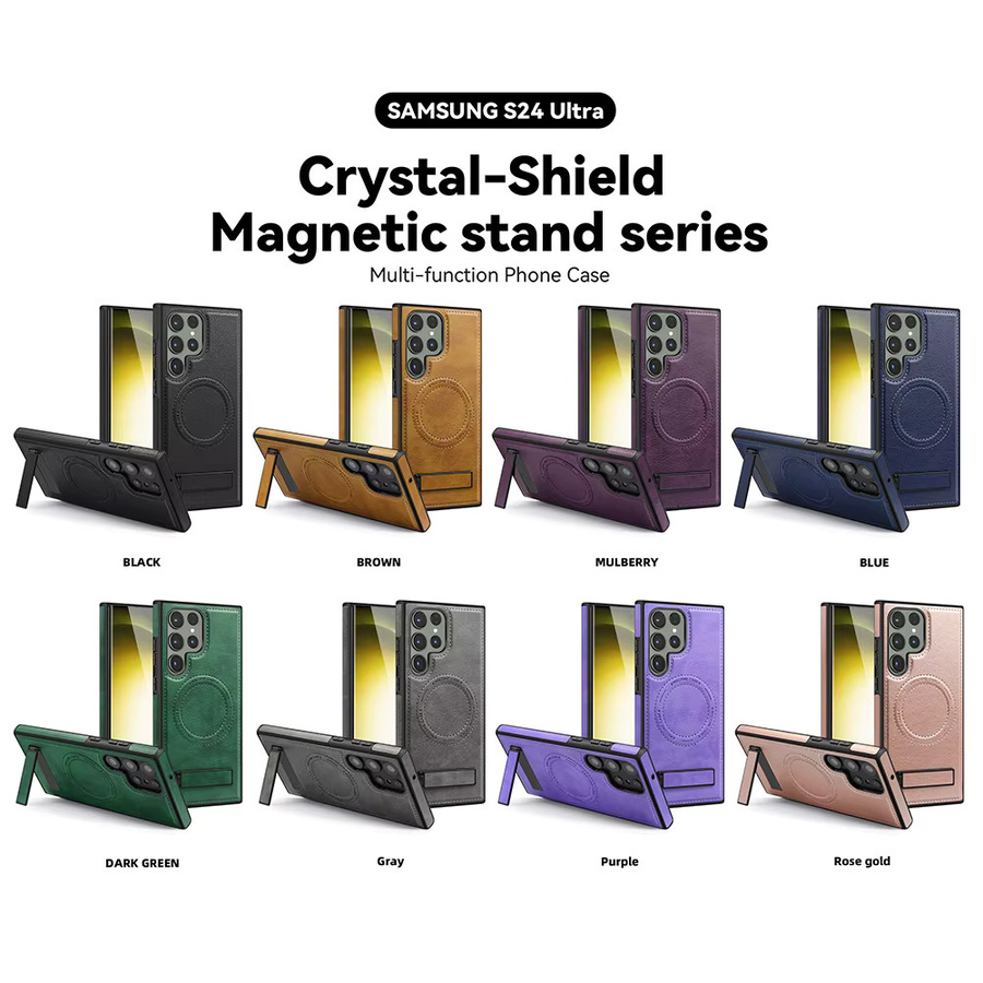 LICOERS Leder Hülle mit Standhalterung und MagSafe für Samsung Galaxy S26 Ultra, S26 Plus und S26 in Blau oder Grün - Bild 5