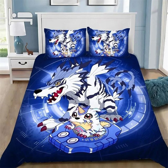 Bettwäsche-Set Digimon Greymons Cartoon Design aus Terylene, 3-teilig, B x H: 172 x 218 cm - Bild 1